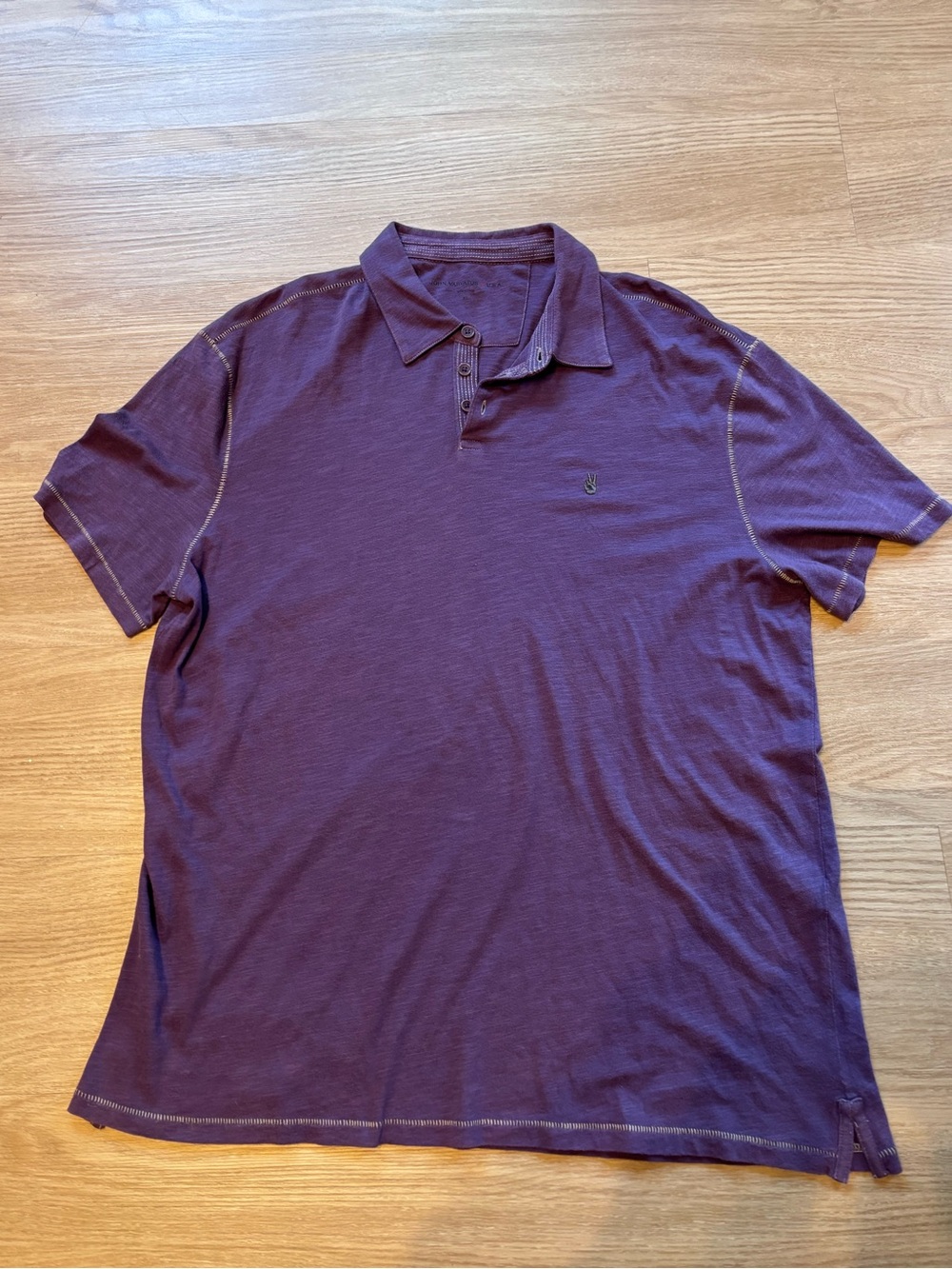 John Varvatos Men’s XL Short Sleeve Polo Cotton Peace Purple Boho